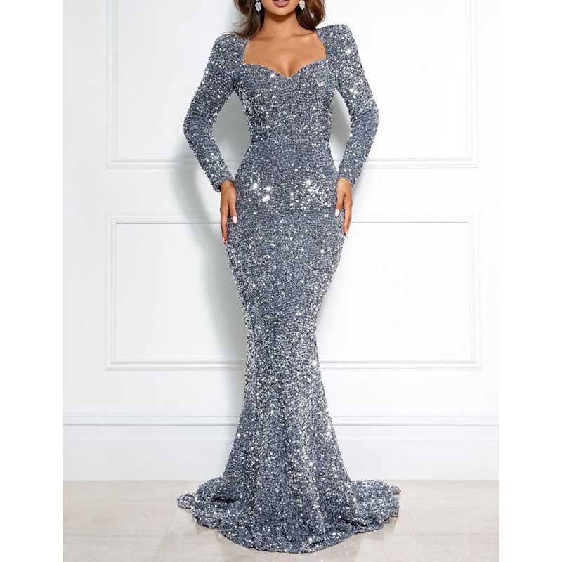 Mermaid Long Sleeves Sparkly Prom Dress Custom Fit, Tailored & Show-Stopping