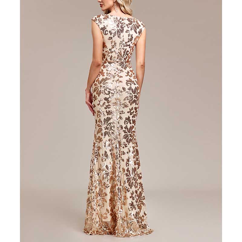 Sequin Mermaid Long Prom Dress Event Dress Wedding Party Dress