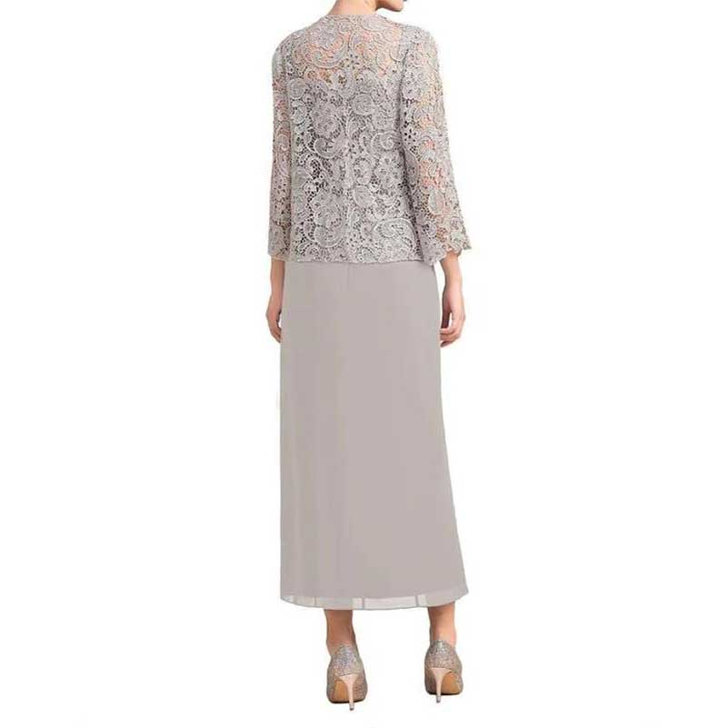 Mother of The Bride Dress With Jacket 2 Pieces Wedding Outfit