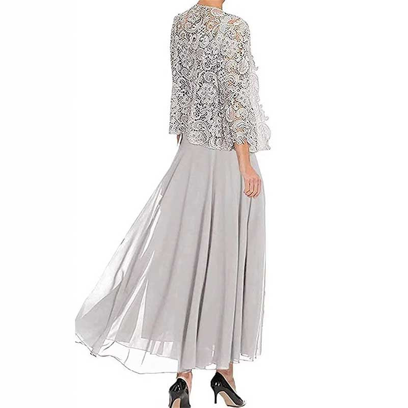 Mother of The Bride Dress With Jacket Chiffon Wedding Guest Set