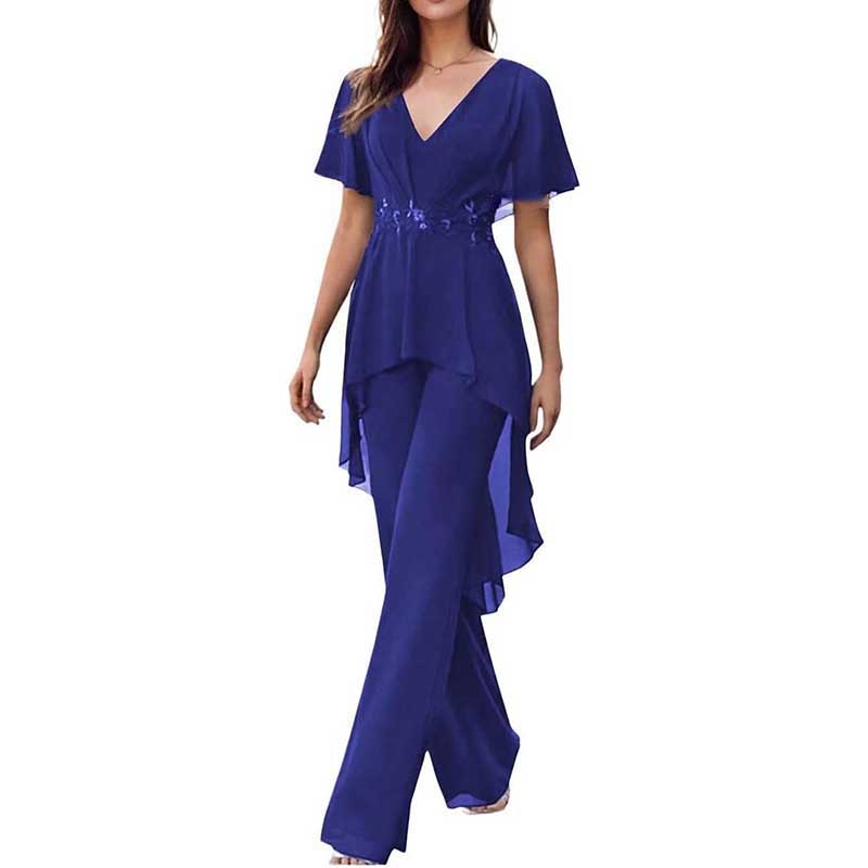 2 Pcs Mother of The Bride Suits Wedding Formal Outfits with Sleeves