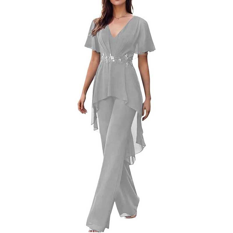 2 Pcs Mother of The Bride Suits Wedding Formal Outfits with Sleeves
