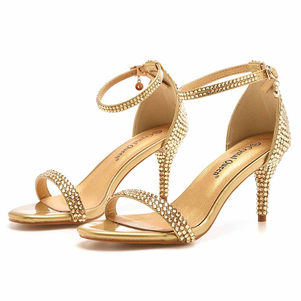 Open Toe Heeled Ankle Buckle Strap Pump Sandal Shoes