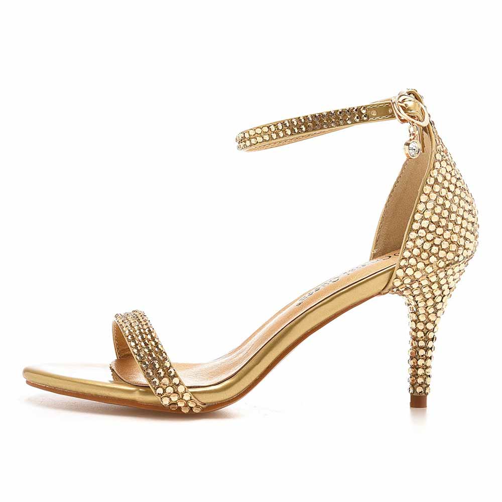 Open Toe Heeled Ankle Buckle Strap Pump Sandal Shoes