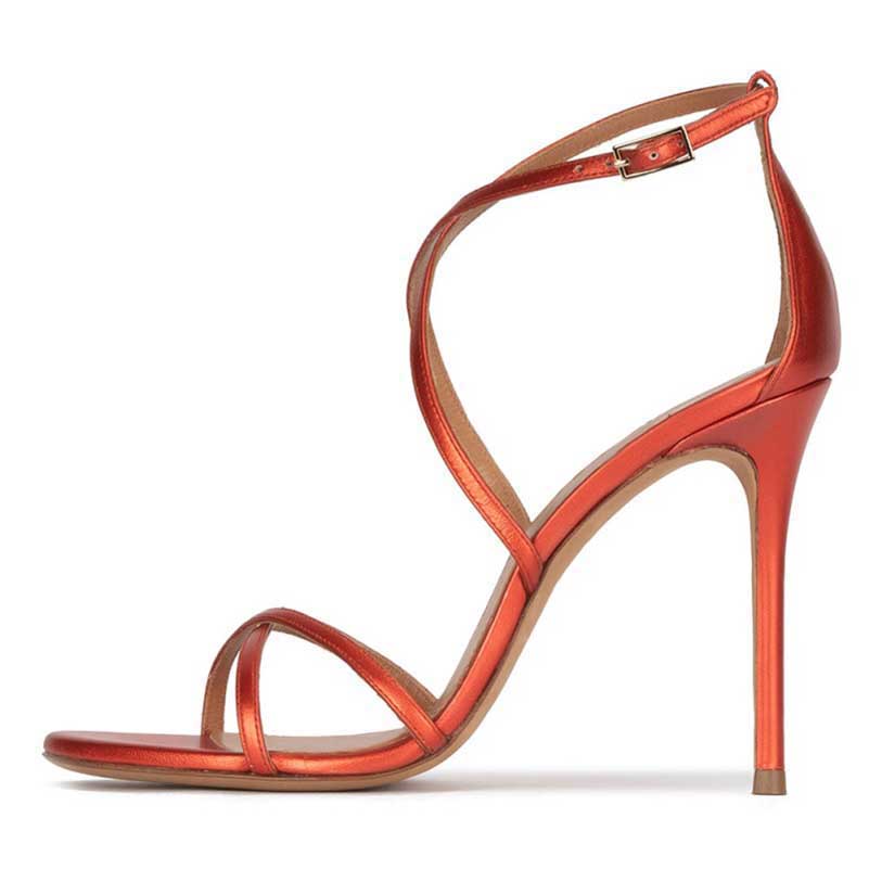 Womens Colored Strappy Heeled Sandals Dress Shoes