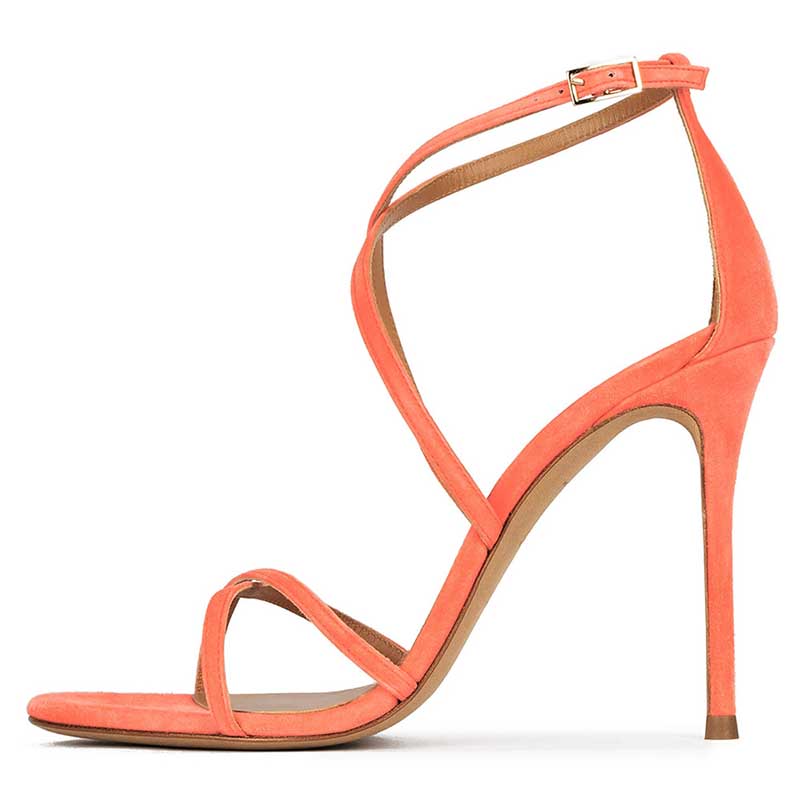 Womens Colored Strappy Heeled Sandals Dress Shoes