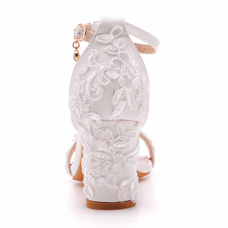 Wedding Chunky Shoes Low Heel Comfortable Block Heel Sandals