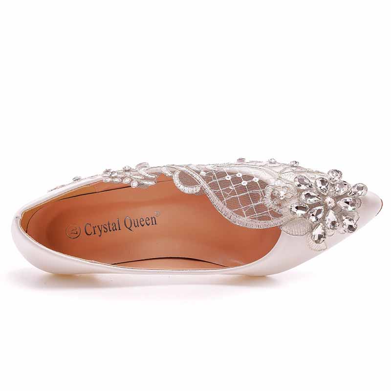 White lace Heels Low Heel Sandals Bridal White Lace Wedding Shoes