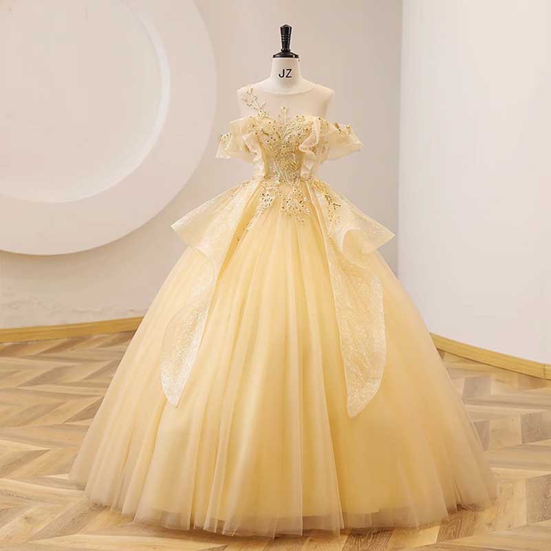 Off-shoulder Wedding Ball Gown Dress Luxurious Quinceanera Dress