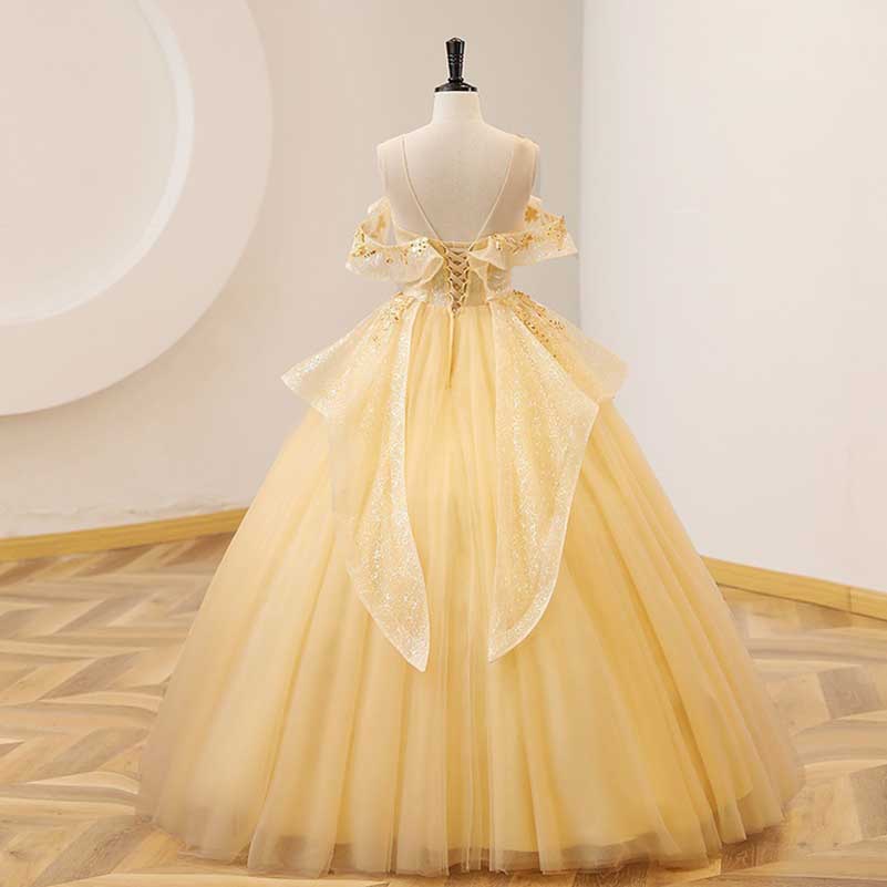 Off-shoulder Wedding Ball Gown Dress Luxurious Quinceanera Dress