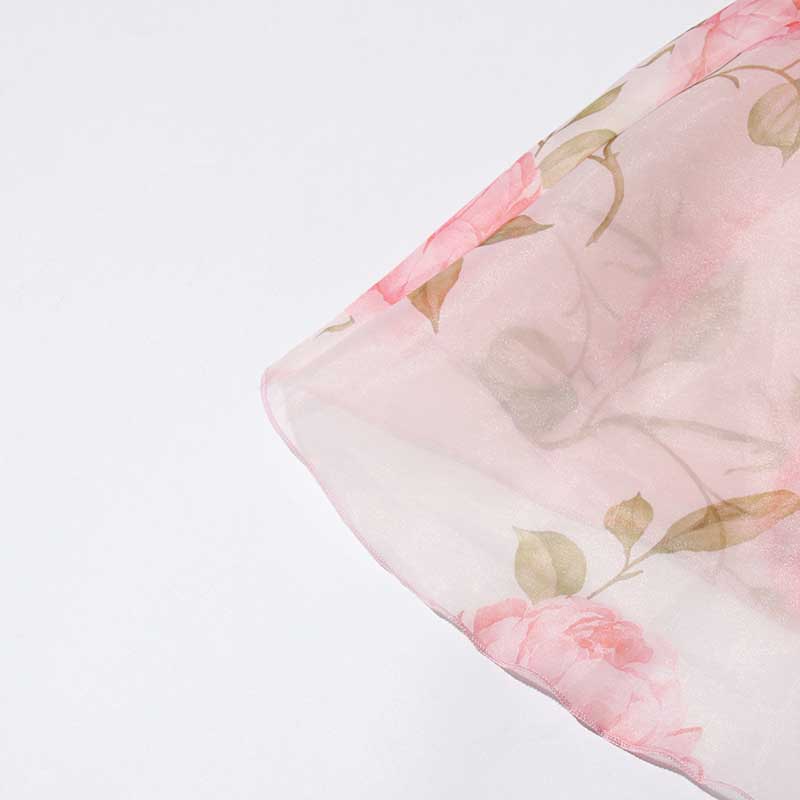 Off The Shoulder Organza Floral Gown Dress