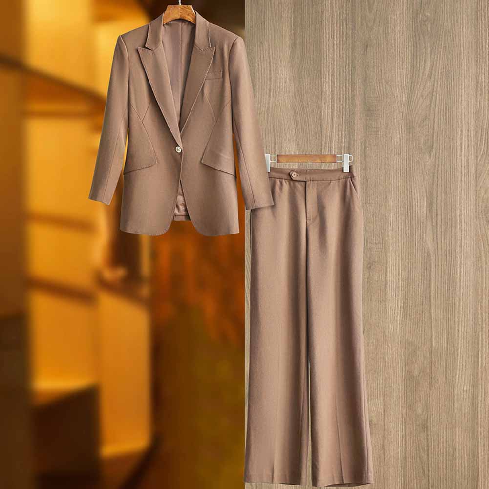 Wide-Leg Pantsuit One Button Formal Business Suit