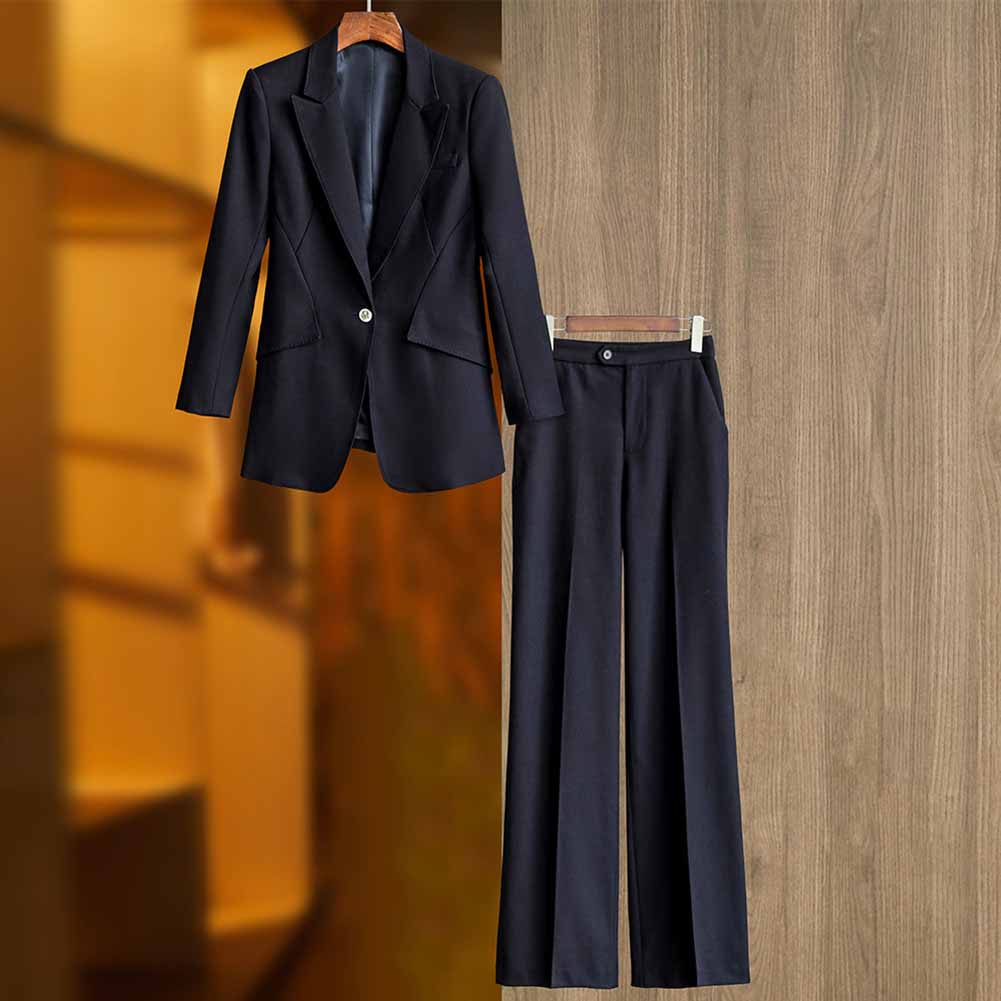 Wide-Leg Pantsuit One Button Formal Business Suit
