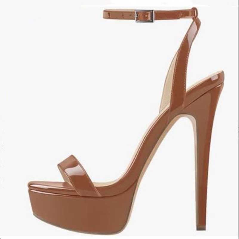 Women's Platform High Heels Classic Ankle Straps Pump Prom Shoes