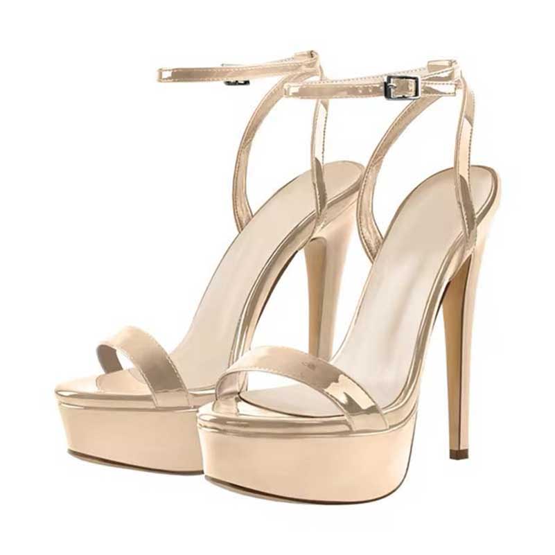 Women's Platform High Heels Classic Ankle Straps Pump Prom Shoes