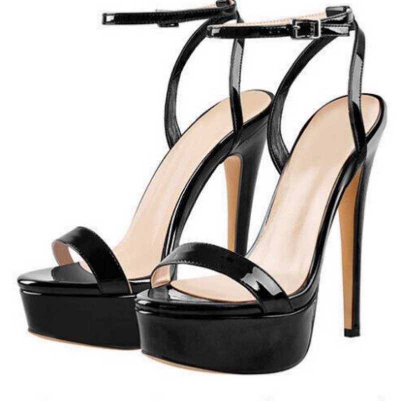 Women's Platform High Heels Classic Ankle Straps Pump Prom Shoes