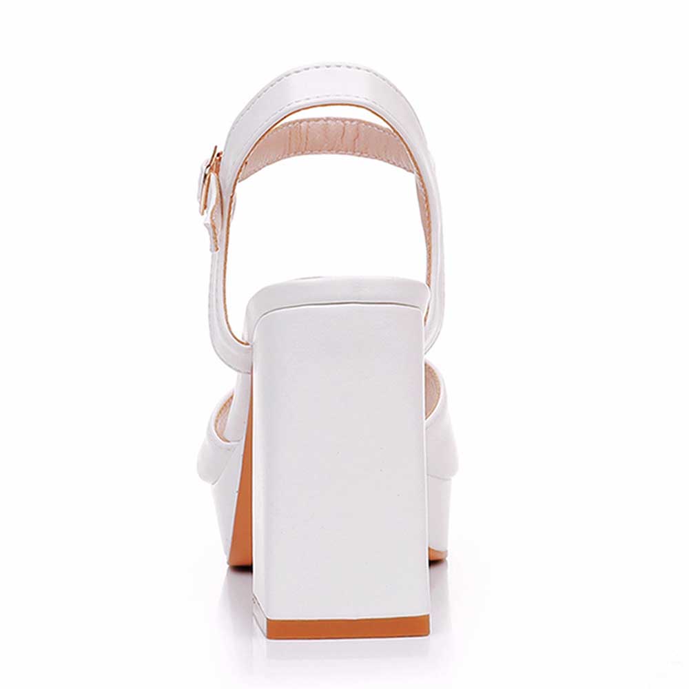 Platform Wedding Shoes Chunky Bridal Shoes Party Heels