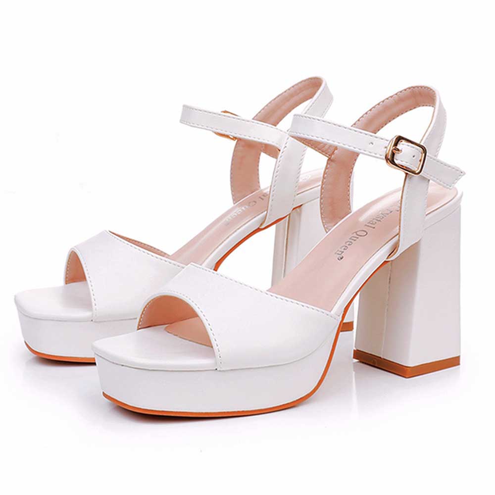 Platform Wedding Shoes Chunky Bridal Shoes Party Heels