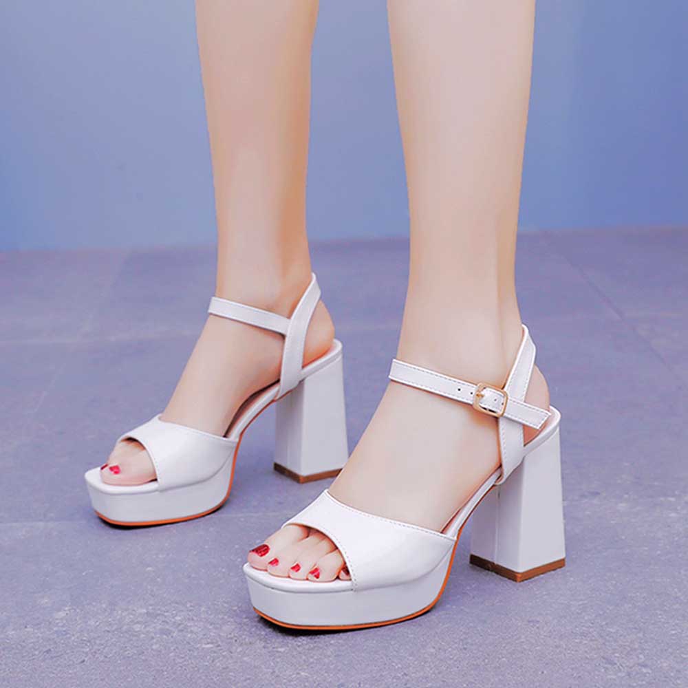 Platform Wedding Shoes Chunky Bridal Shoes Party Heels