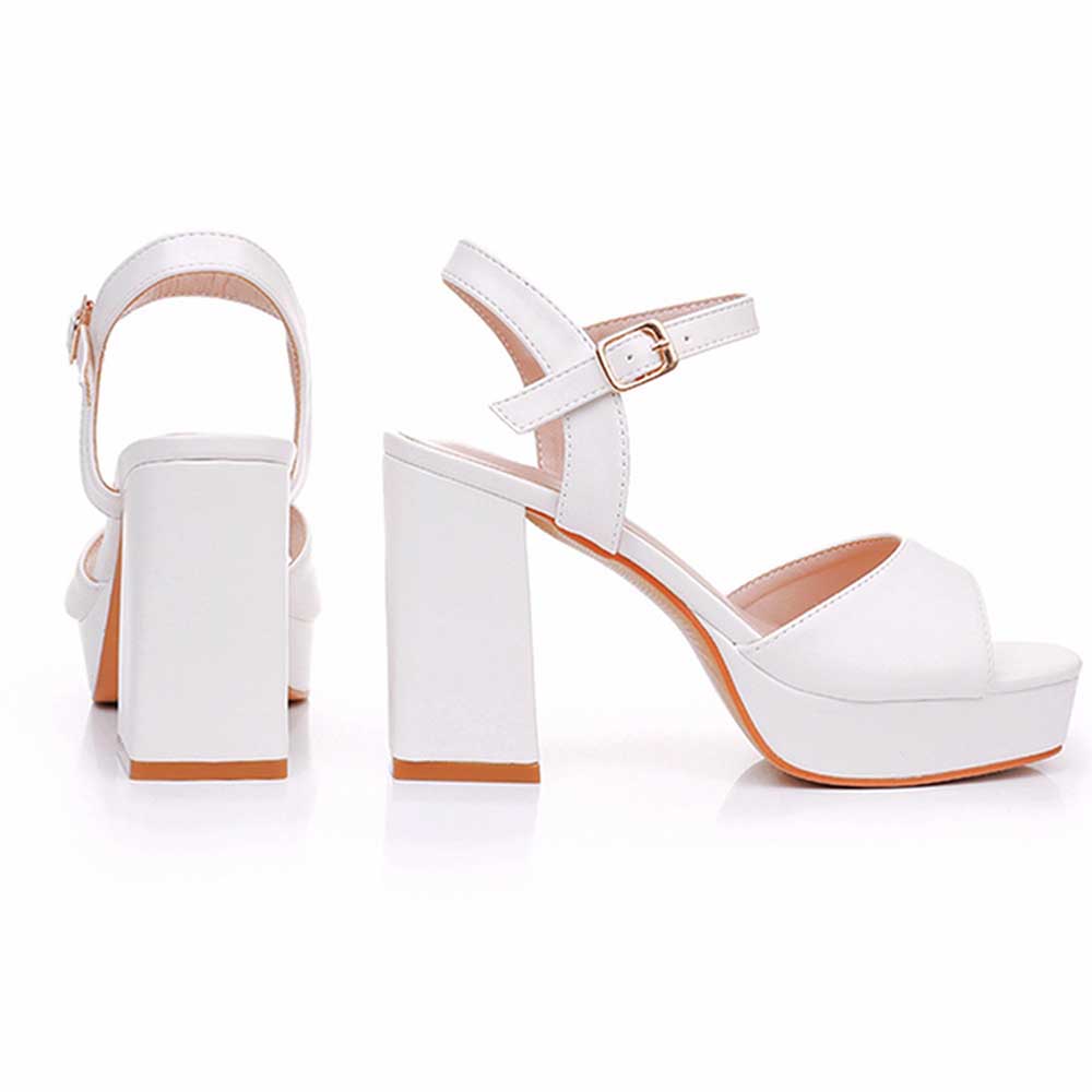 Platform Wedding Shoes Chunky Bridal Shoes Party Heels