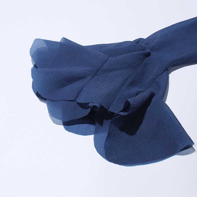 Pleated Square-Neck Ruffles Mini Dress Lotus Sleeves Event Dress