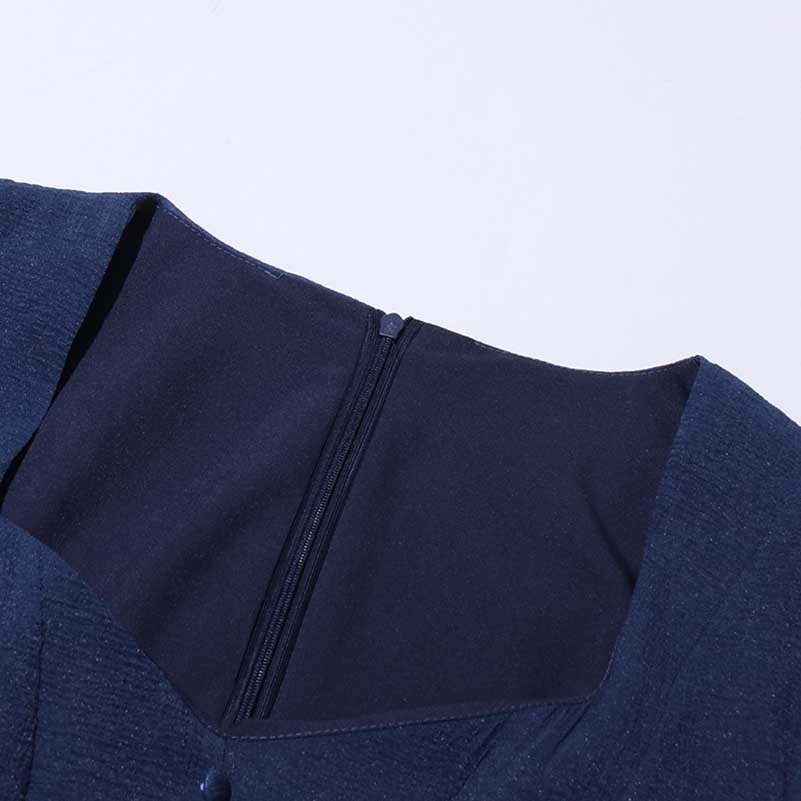 Pleated Square-Neck Ruffles Mini Dress Lotus Sleeves Event Dress