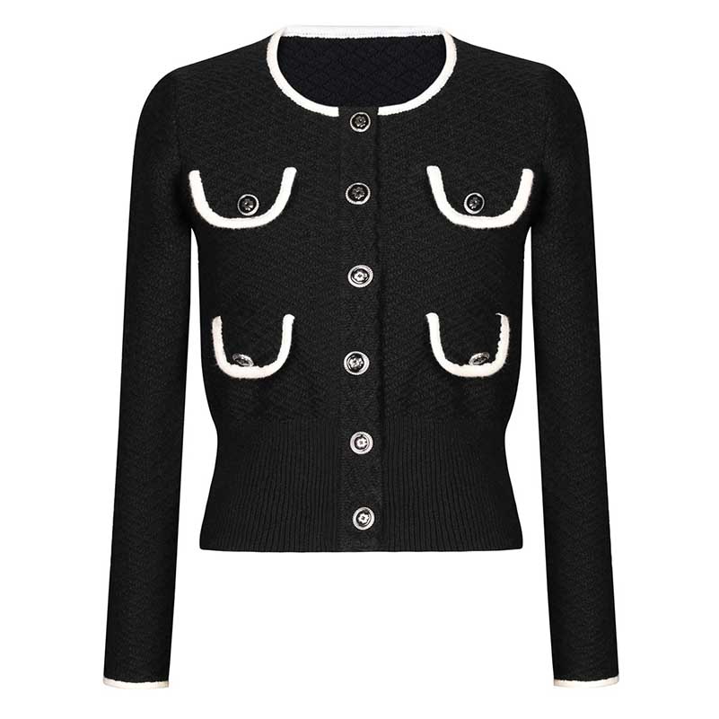 Tailored Button-Up Cardigan Jacket Wide-Leg Pantsuits