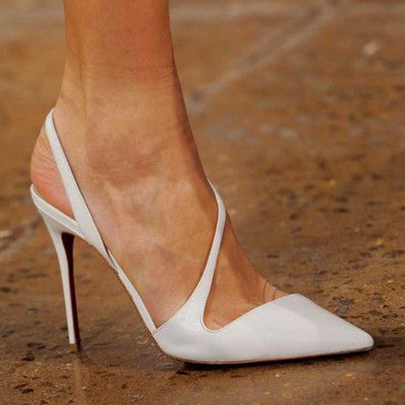 Pointed Toe Stiletto High Heel Slingbacks Slip On Wedding Shoes Office OL Pumps