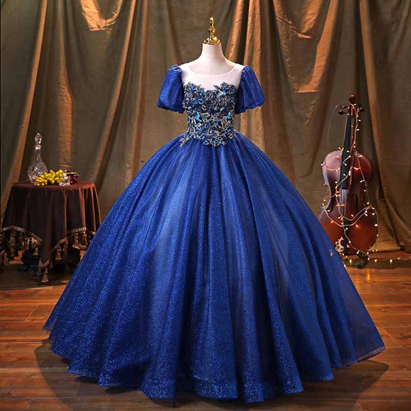 Blue Princess Quinceanera Dress Birthday Party Gowns