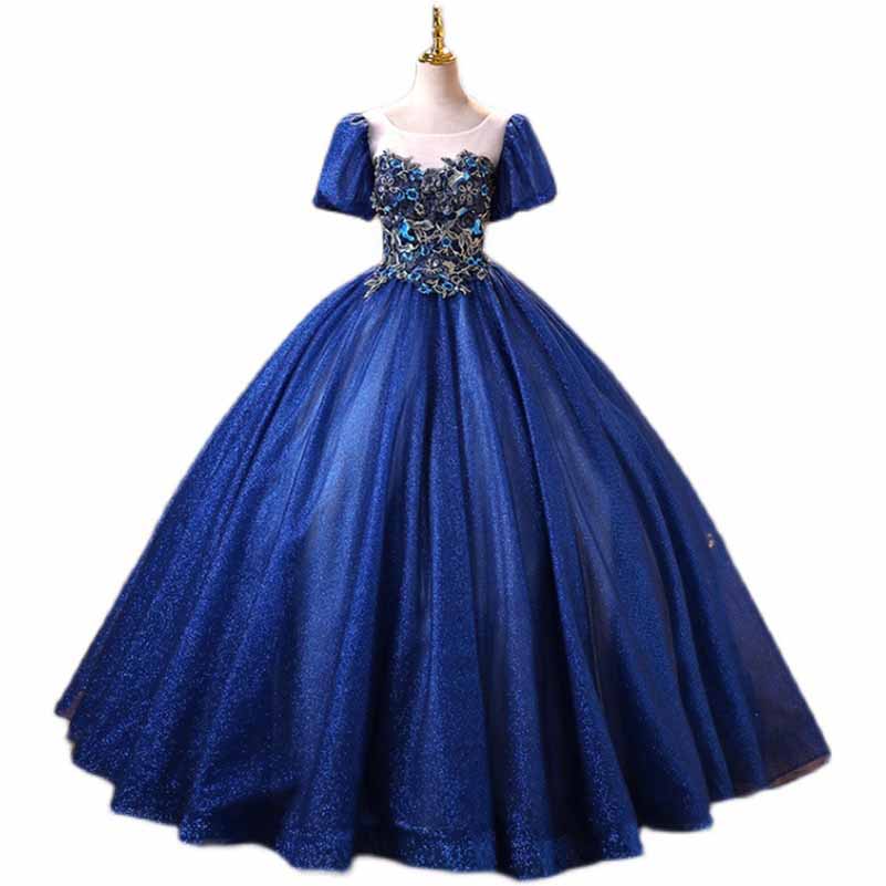 Blue Princess Quinceanera Dress Birthday Party Gowns