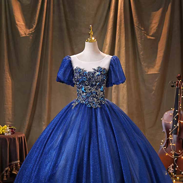 Blue Princess Quinceanera Dress Birthday Party Gowns