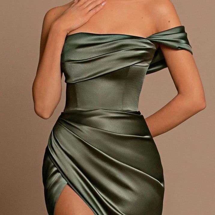 Satin One Shoulder Mermaid Bridesmaid Dresses Formal Dress Evening Gown