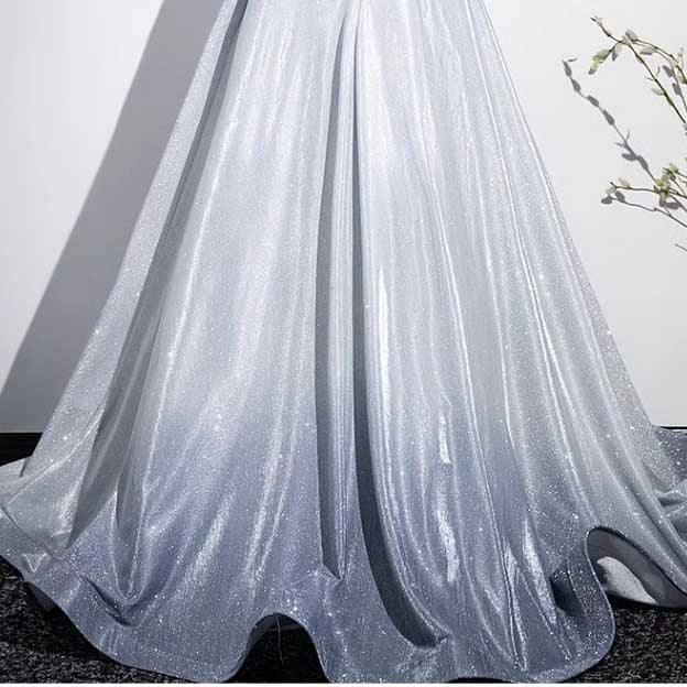 Sparkly Off The Shoulder Gradient Prom Dress Princess Dress