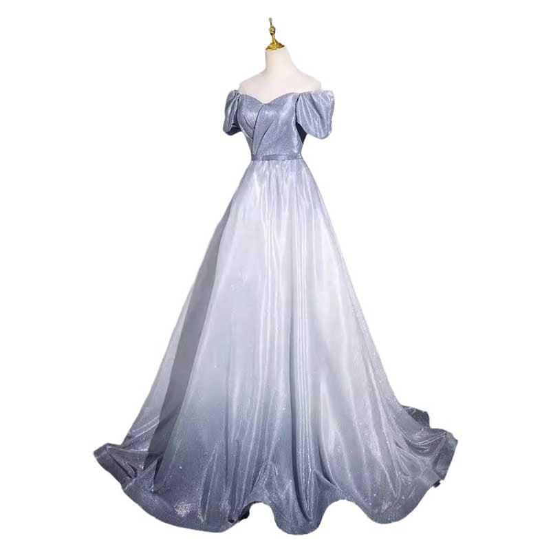 Sparkly Off The Shoulder Gradient Prom Dress Princess Dress