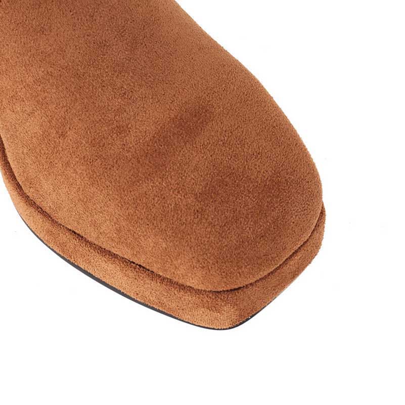 Women's Knee-Length Suede Boots | Chunky Heel & Timeless Style