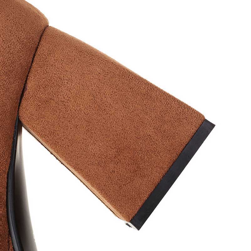 Women's Knee-Length Suede Boots | Chunky Heel & Timeless Style