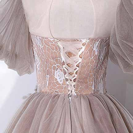Tulle Appliques Puff Sleeve Quinceanera Dress Ball Gowns