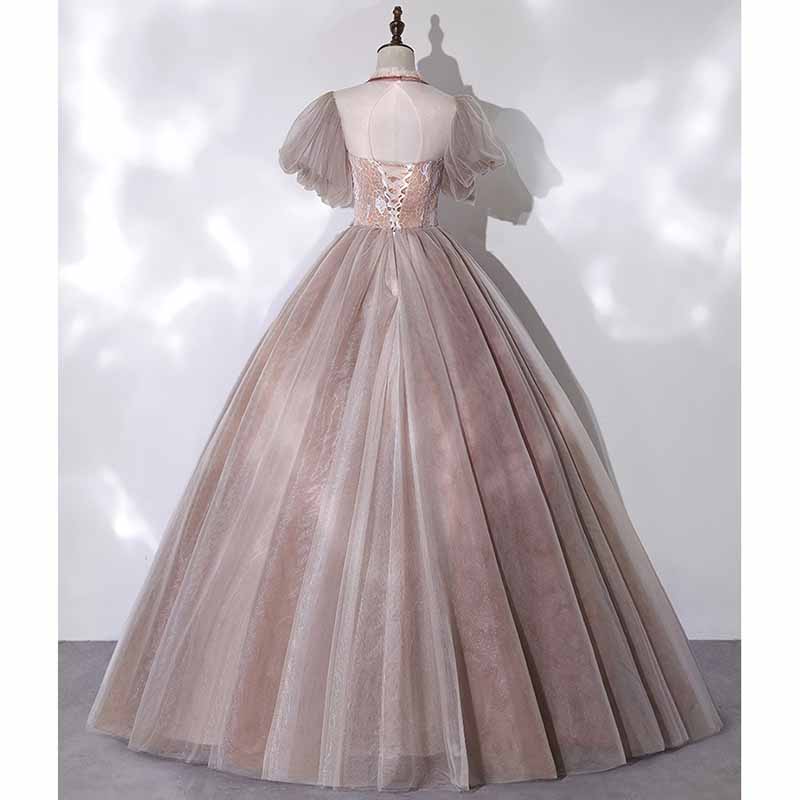 Tulle Appliques Puff Sleeve Quinceanera Dress Ball Gowns