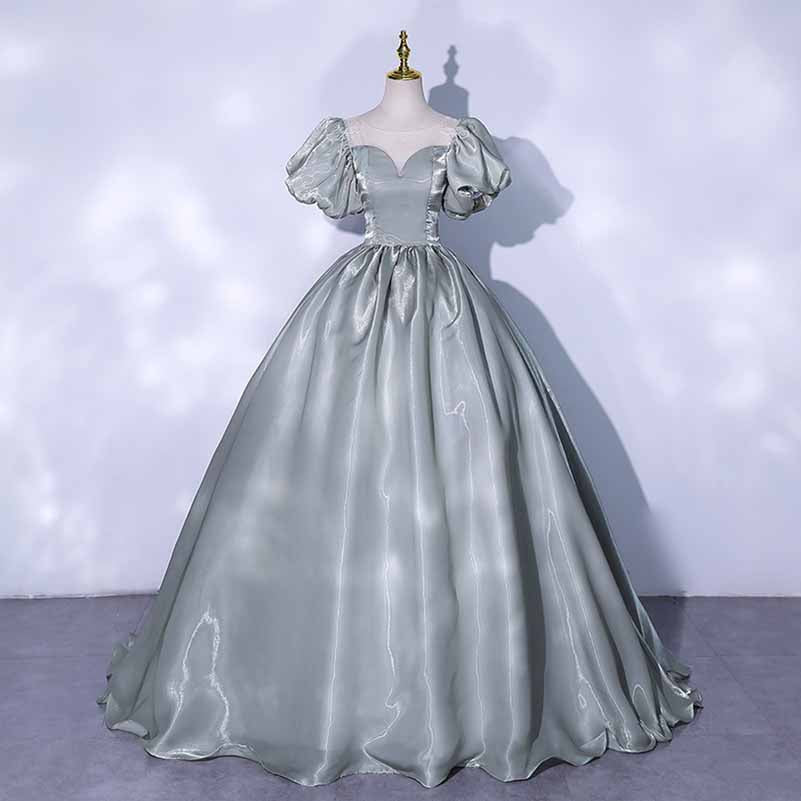 Tulle Appliques Puff Sleeve Quinceanera Dress Ball Gowns