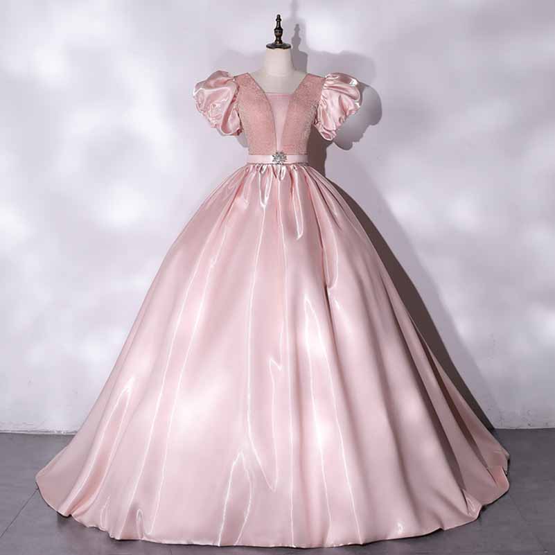 Tulle Appliques Puff Sleeve Quinceanera Dress Ball Gowns