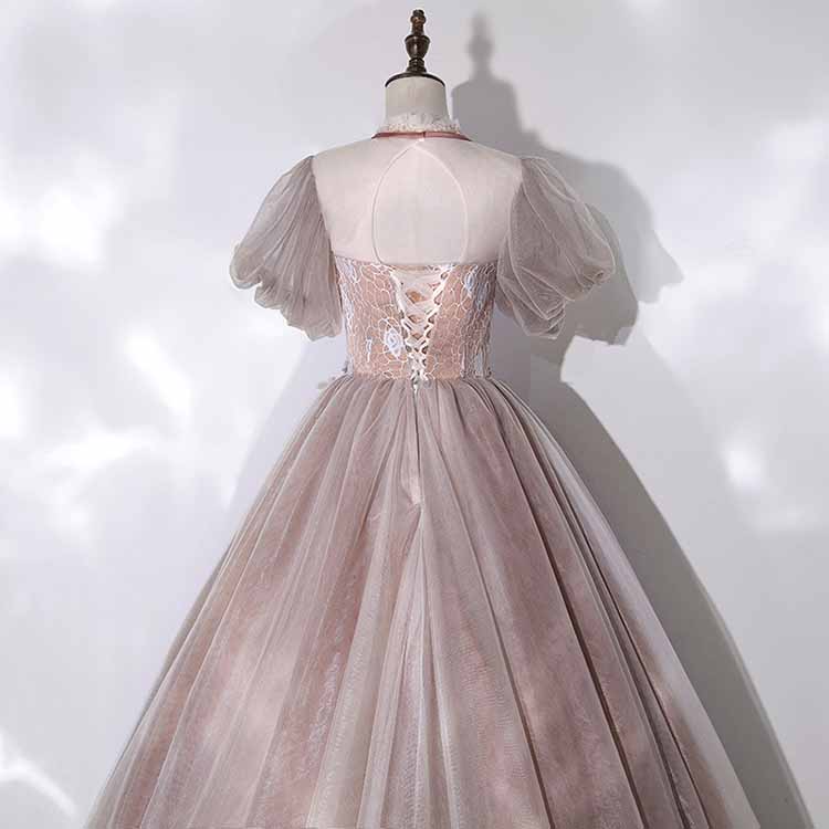 Tulle Appliques Puff Sleeve Quinceanera Dress Ball Gowns