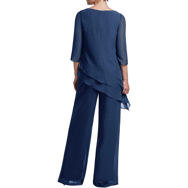 Chiffon Wedding Pant Suit Elegant 2 Piece Set Mother of Bride Wear