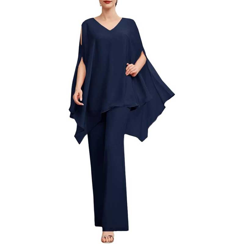 Wedding Guest Pant Suit 2 Piece Set Formal Chiffon Evening Party Outfit