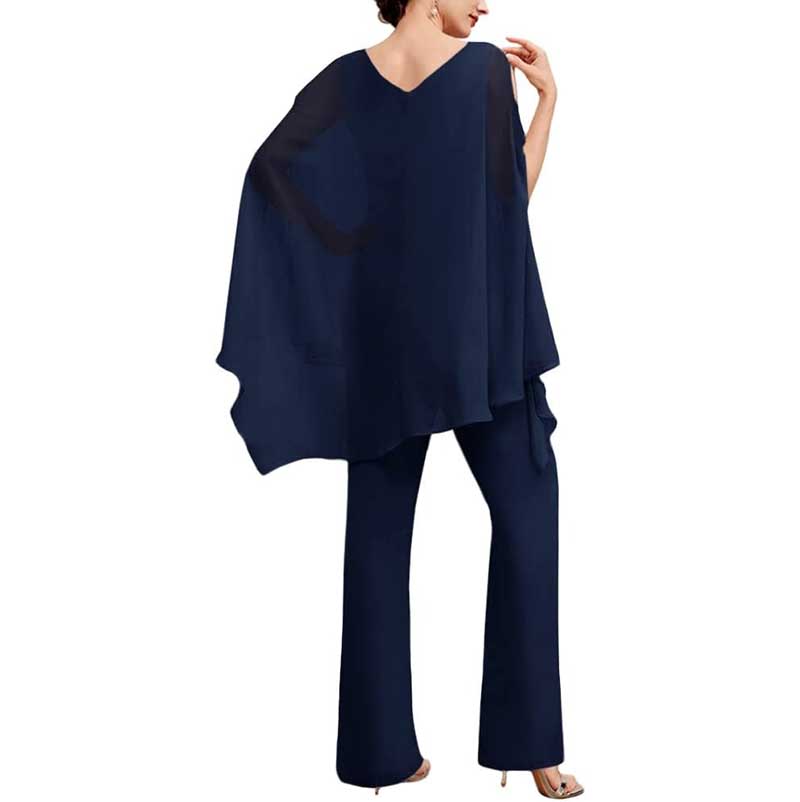 Wedding Guest Pant Suit 2 Piece Set Formal Chiffon Evening Party Outfit