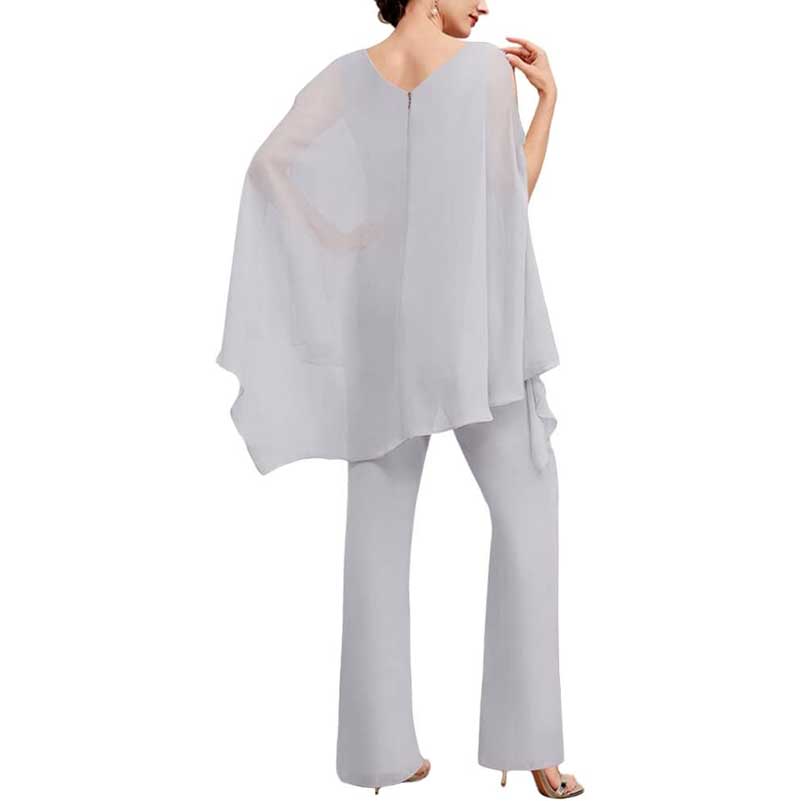 Wedding Guest Pant Suit 2 Piece Set Formal Chiffon Evening Party Outfit