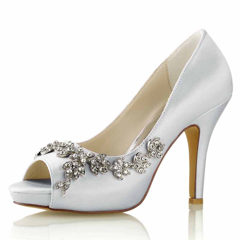 3.94" Wedding Heels Platform Stiletto Shoes Peep Toe Pumps Dress Shoes