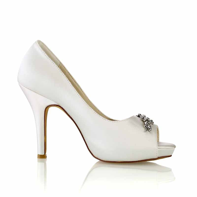3.94" Wedding Heels Platform Stiletto Shoes Peep Toe Pumps Dress Shoes