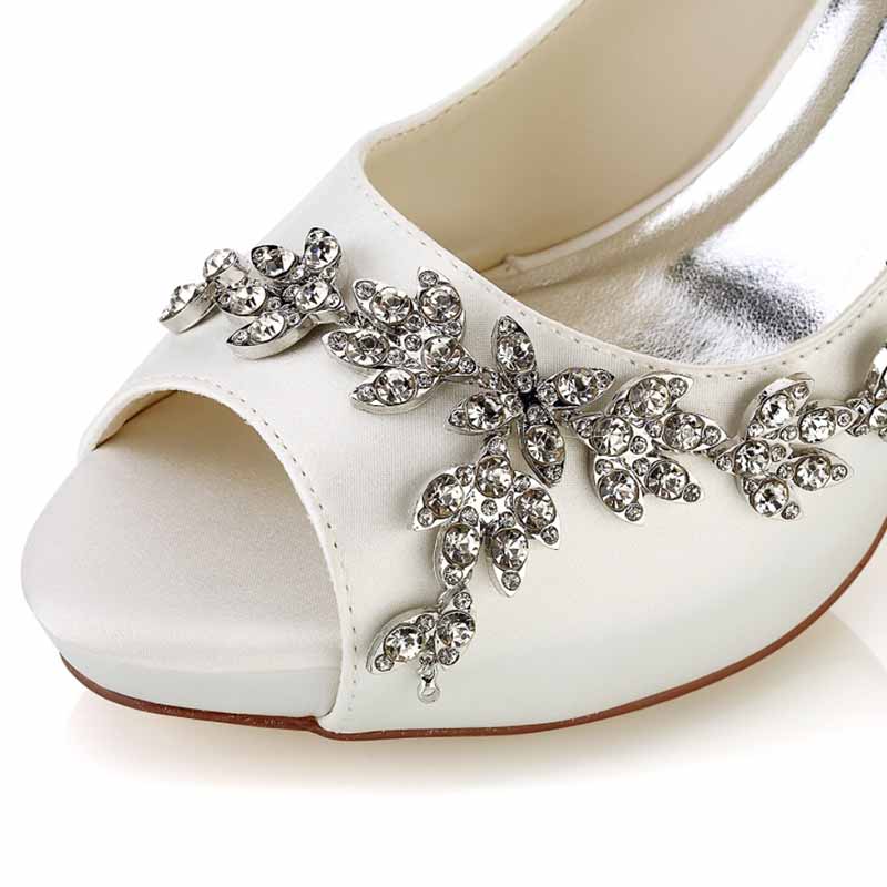 3.94" Wedding Heels Platform Stiletto Shoes Peep Toe Pumps Dress Shoes