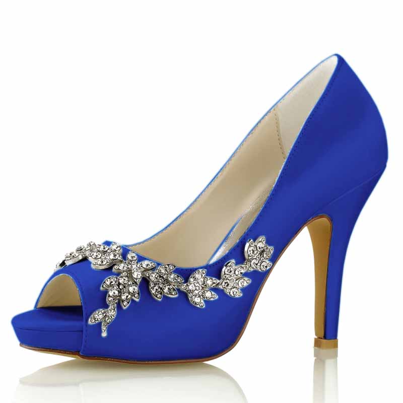 3.94" Wedding Heels Platform Stiletto Shoes Peep Toe Pumps Dress Shoes