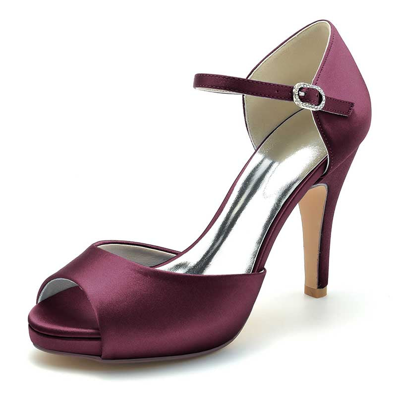 3.94" Platform Bridal Shoes Prom Shoes Ankle Strap Buckle Dress Shoes